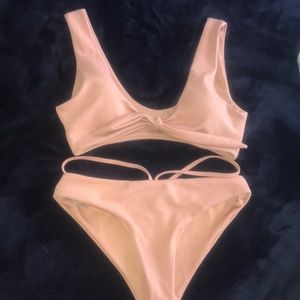 Front tie bikini set